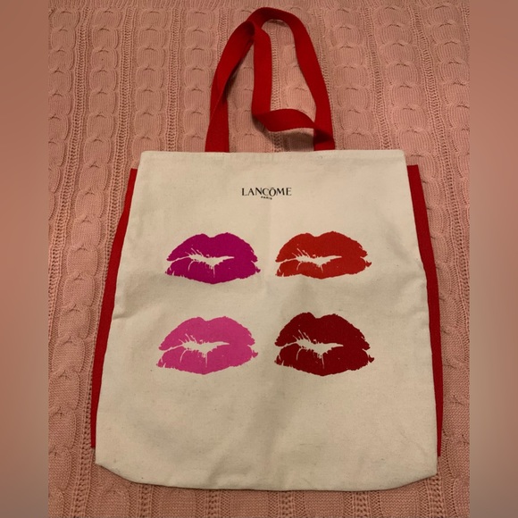 Lancome Handbags - Lancome Lip Kiss Tote BAG Large Canvas Double Handle